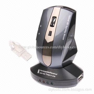 2.4GHz Wireless Laser Gaming Mouse with 3 Port USB HUB Receiver